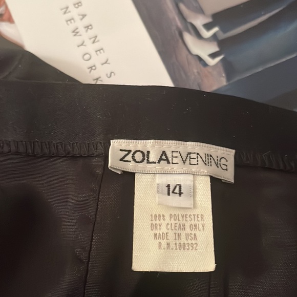 Long Black Zola Satin Evening Skirt - Sz 14 - Picture 5 of 6